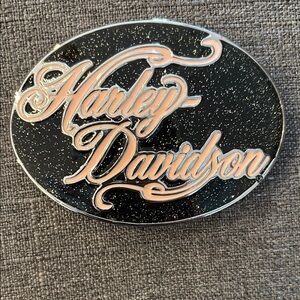 Harley-Davidson Black and Silver Belt Buckle